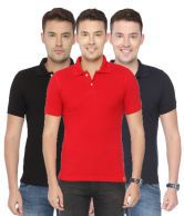 Concepts Multicolor Cotton Blend Half Polo T-shirt Pack of 3 T-shirts