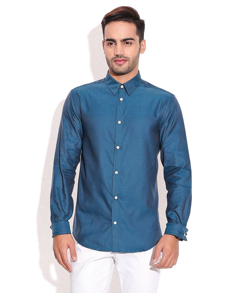 jack and jones blue and white shirt