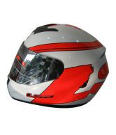 LS2 - Helmet - FF 350 Bulky White Red [Size: Large 58 cms] - ECE Certified