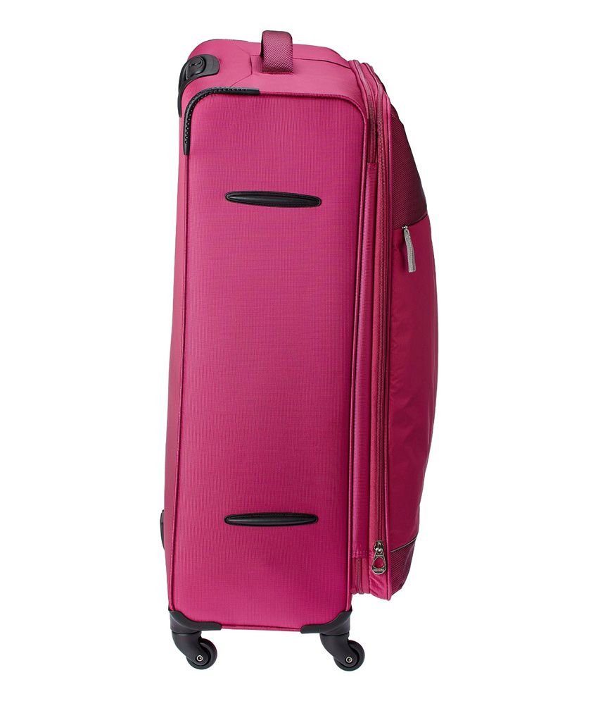American Tourister Sky Fuchsia-Grey 4 Wheel Soft Luggage Trolley -Size ...