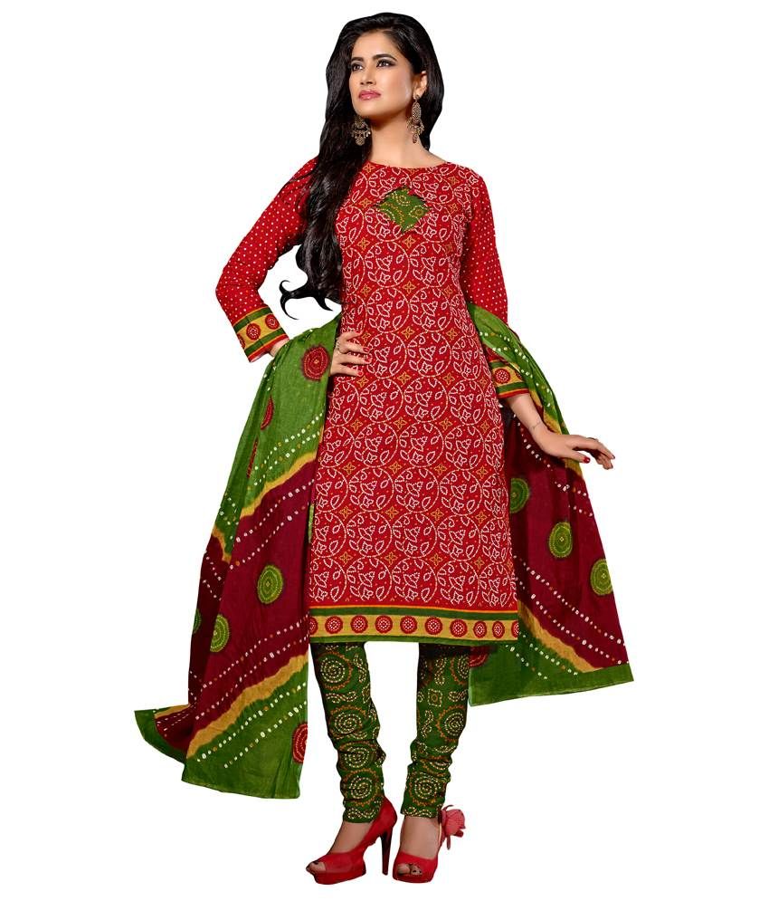 bandhani cotton churidar material
