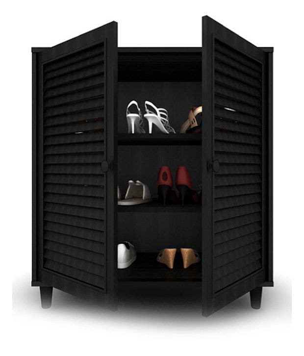 2 Door Shoe Rack In Black