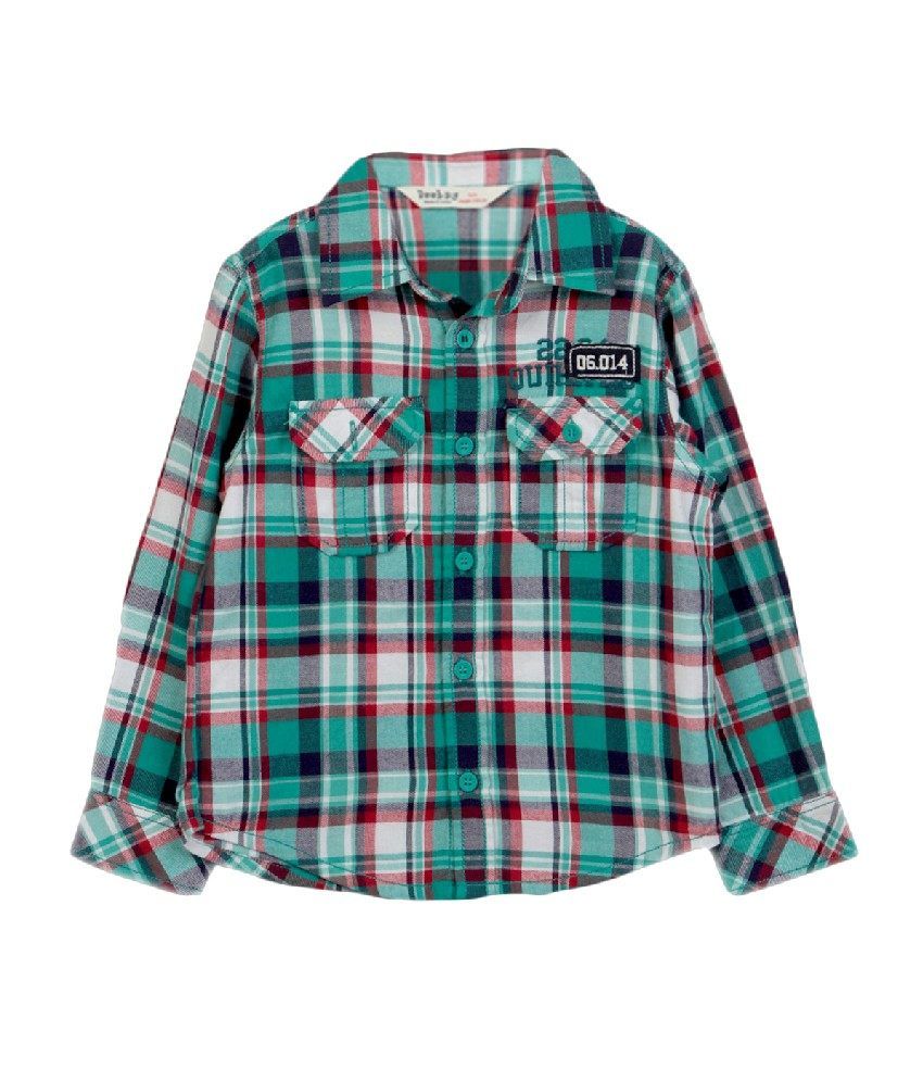 dark green checks shirt