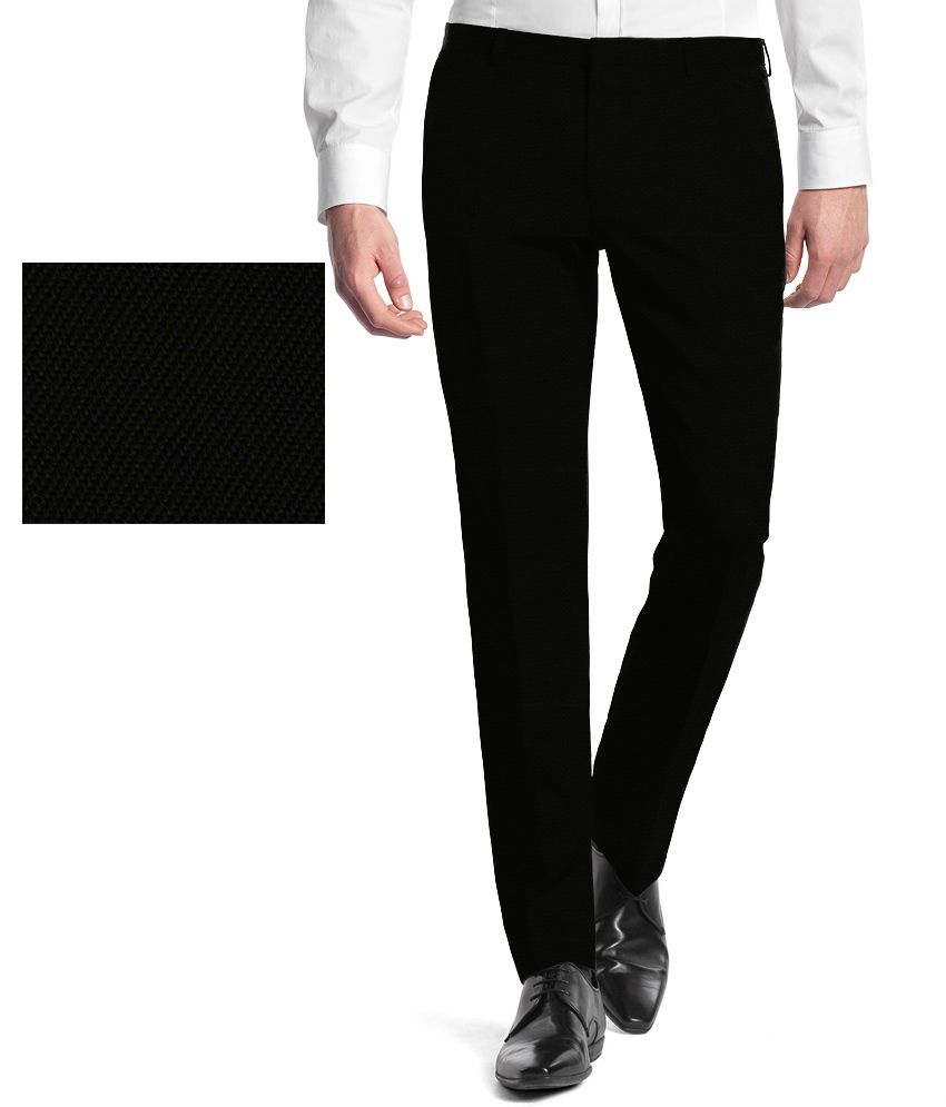     			Gwalior Suitings Black Poly Blend Unstitched Pant Pc