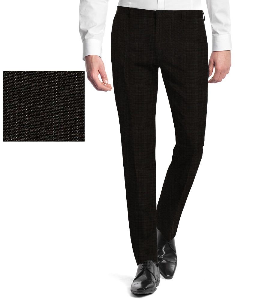     			Gwalior Suitings Black Poly Blend Unstitched Pant Pc