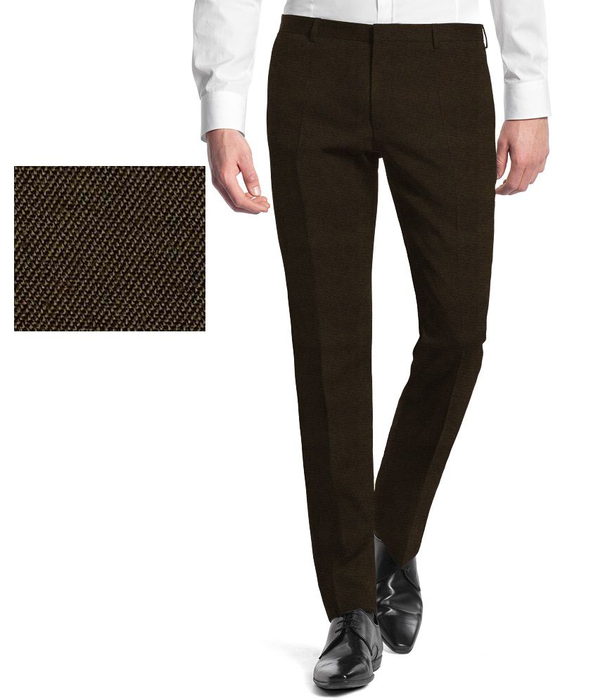     			Gwalior Suitings Brown Poly Blend Unstitched Pant Pc