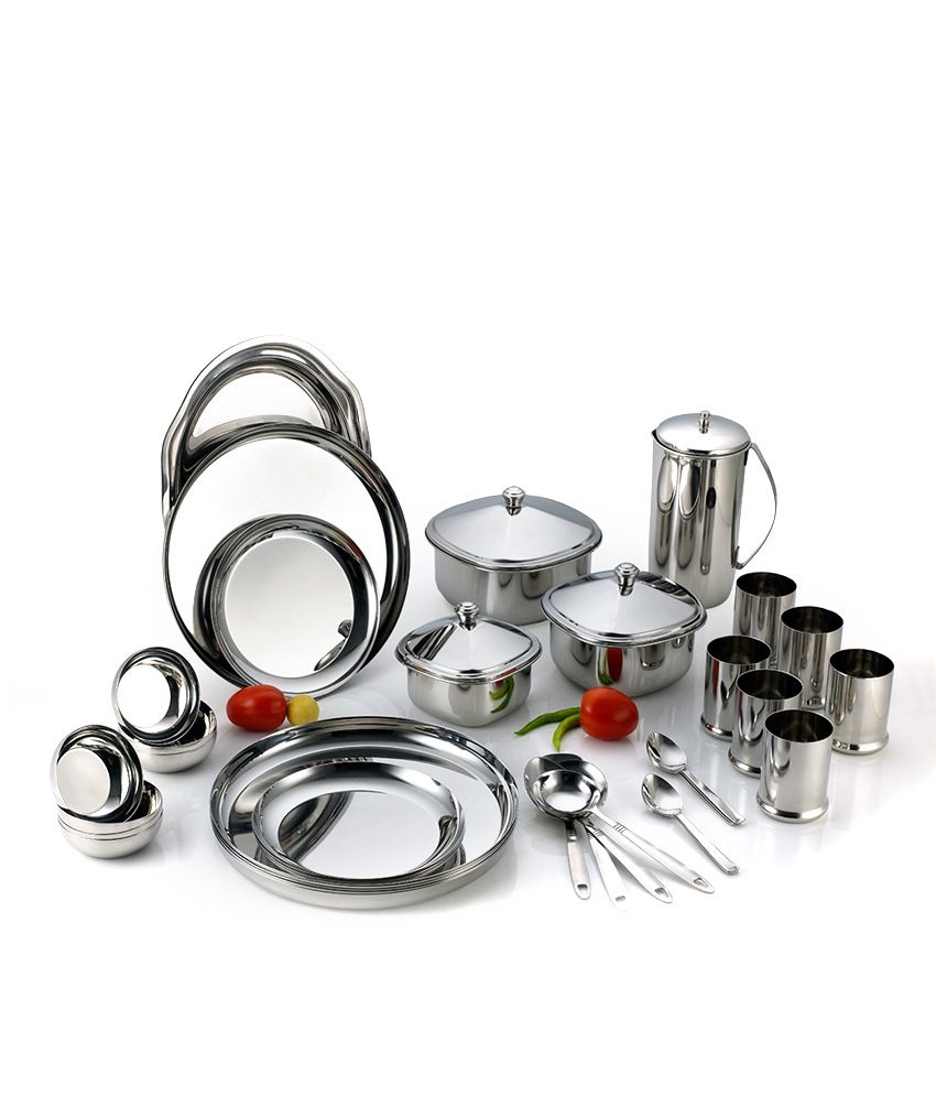 Aristo 51 Pcs Dinner Set Rajwadi Round Stainless Steel Wedding Gift Set