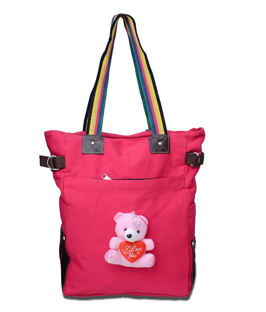 pink teddy bear bag