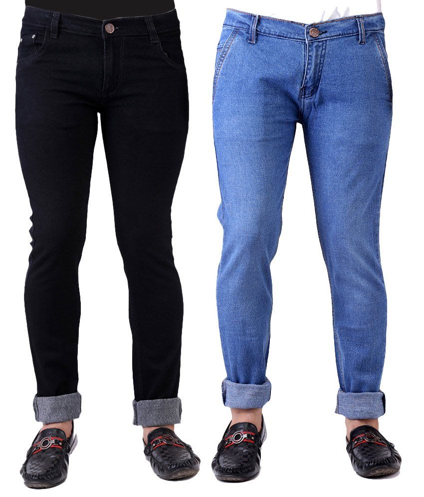 Ansh Fashion Wear Men's Jeans Combo Of 2 Denim Jeans With Free 1 Pair