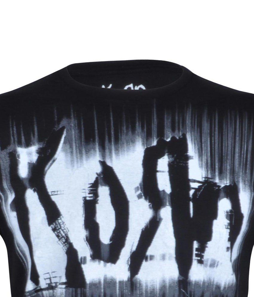 Korn Black Cotton T-shirt - Buy Korn Black Cotton T-shirt Online at Low ...