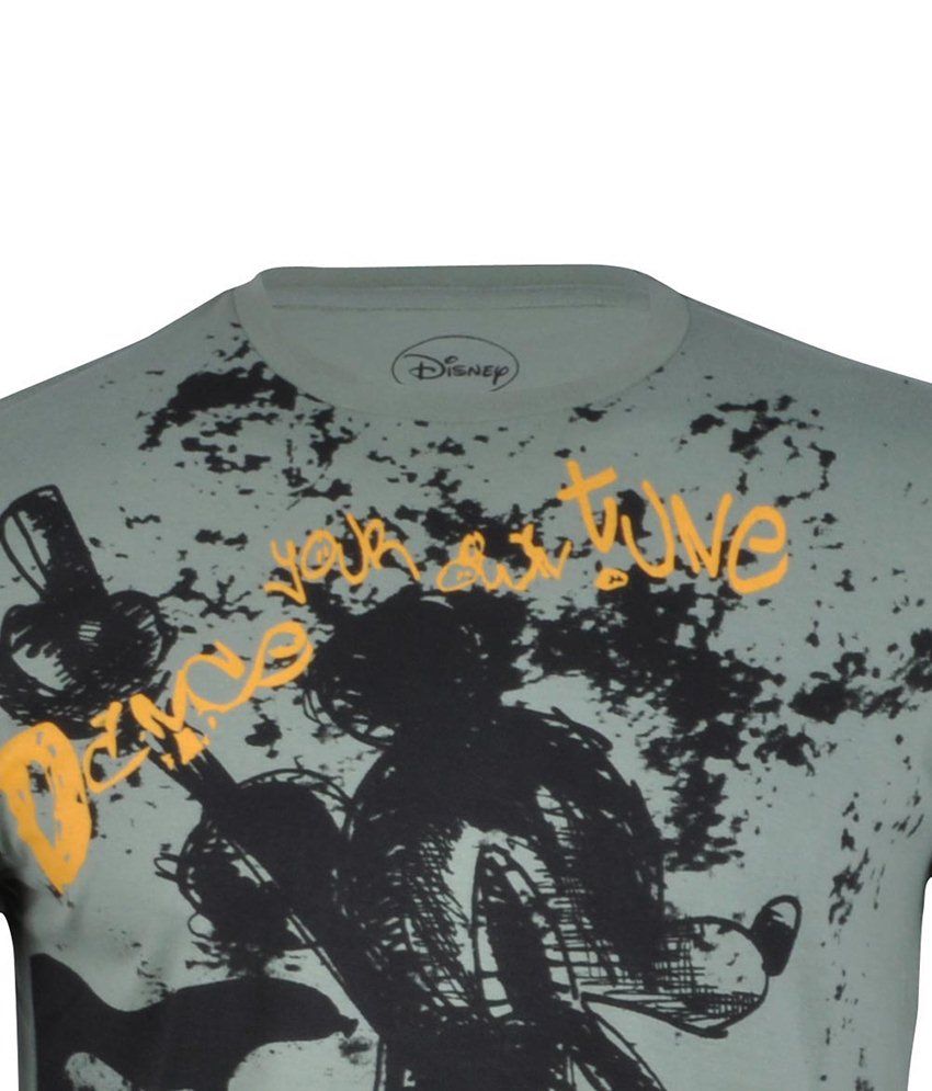 Disney Mickey Grunge Gray Cotton T-shirt - Buy Disney Mickey Grunge ...