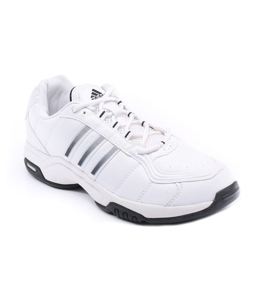 Adidas White Synthetic Leather Sport Shoes - Buy Adidas White Synthetic ...