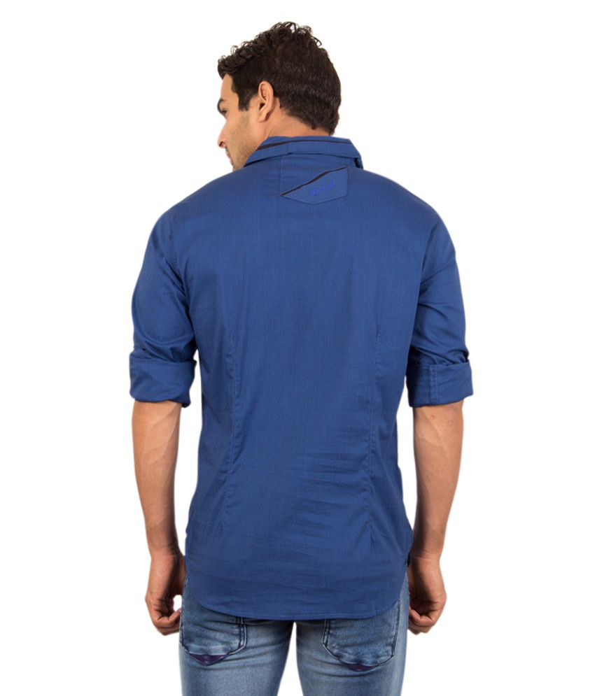 Skie Studio Blue Full Sleeve Men Shirt - Buy Skie Studio Blue Full ...