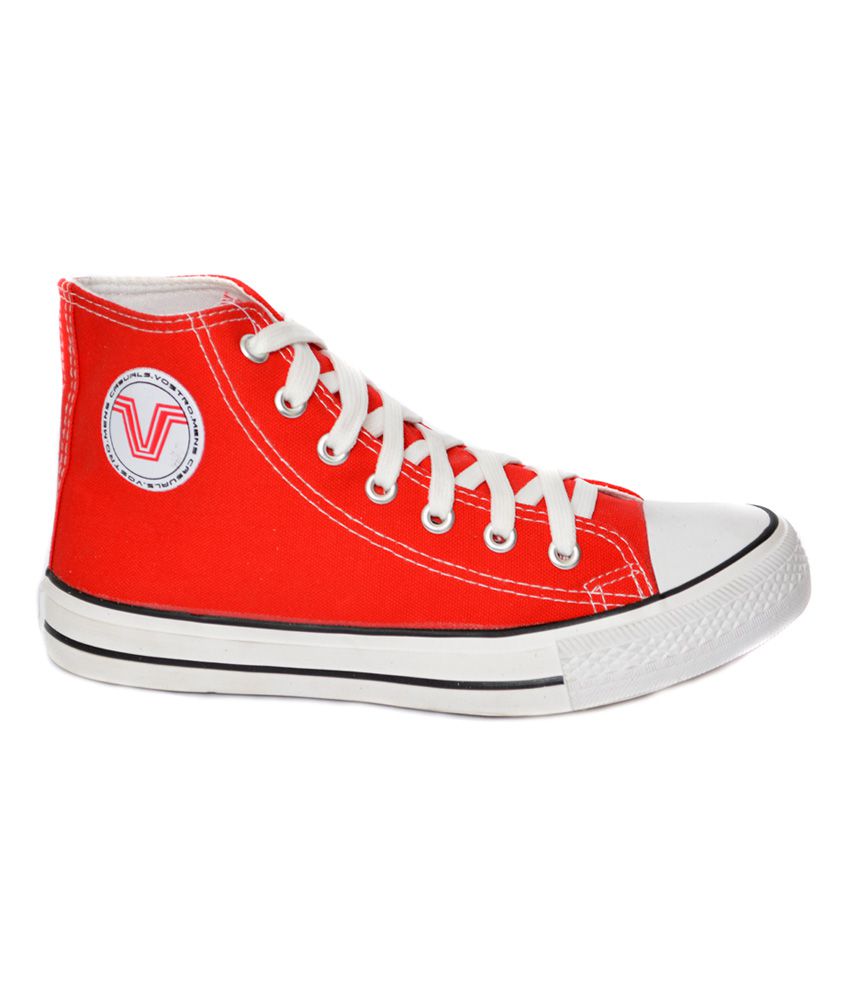Vostro Red Canvas Shoes - Buy Vostro Red Canvas Shoes Online at Best ...