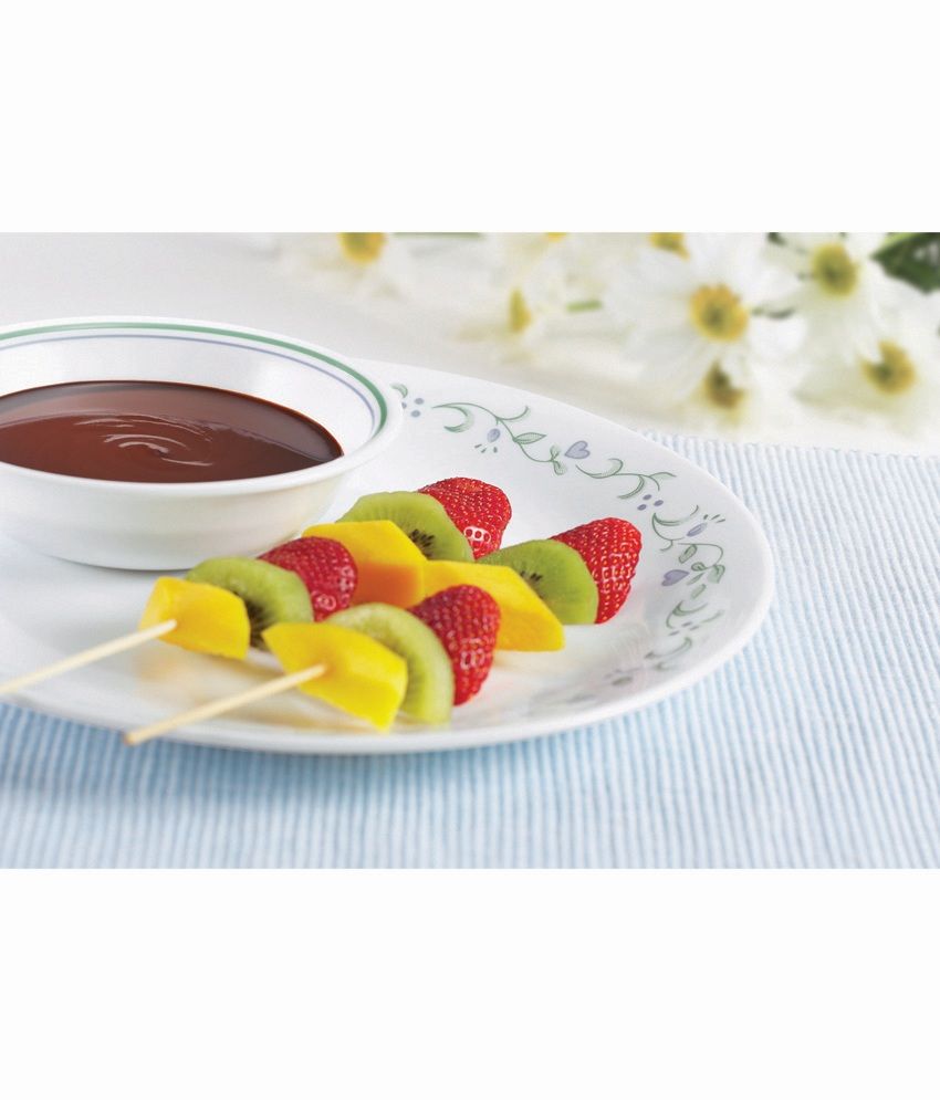 Corelle Livingware White Glass Katori 177 Ml;curry Bowl 900 Ml Dinner Set Buy Online at Best