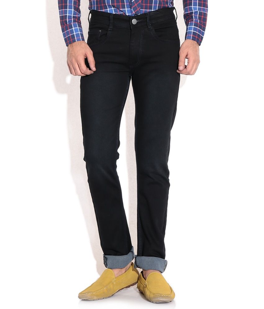 mens black straight jeans