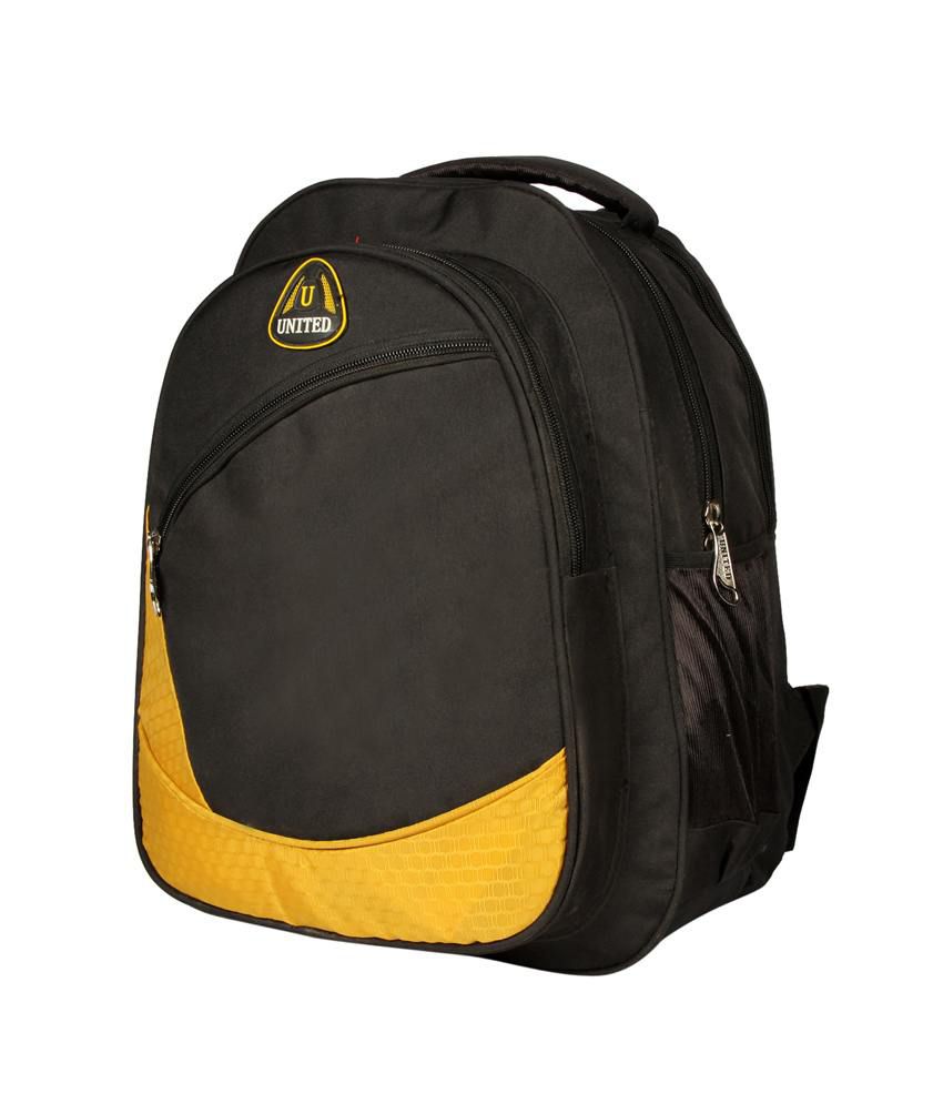United Yellow Black Designer Curve Backpack - Buy United Yellow Black