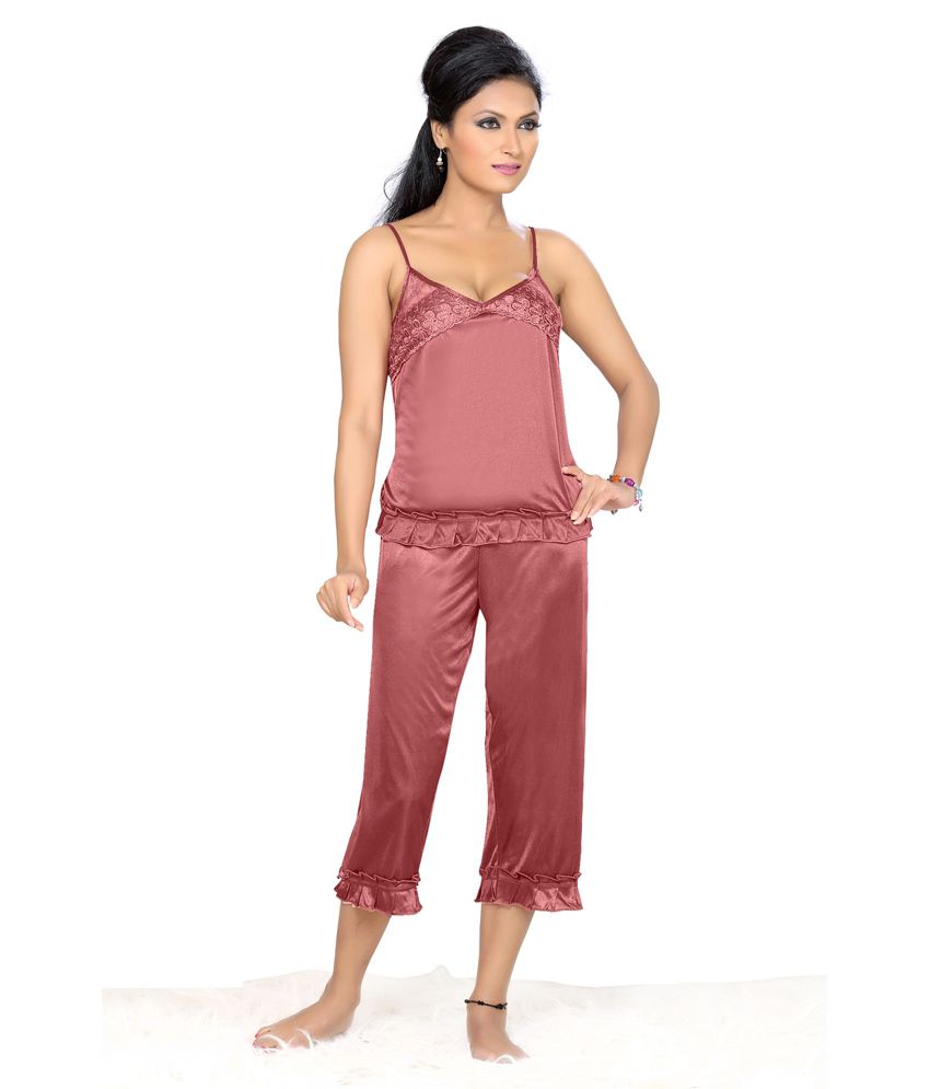 Buy Go Glam Red Satin Nighty And Night Gowns Pack Of 6 Online At Best Prices In India Snapdeal 