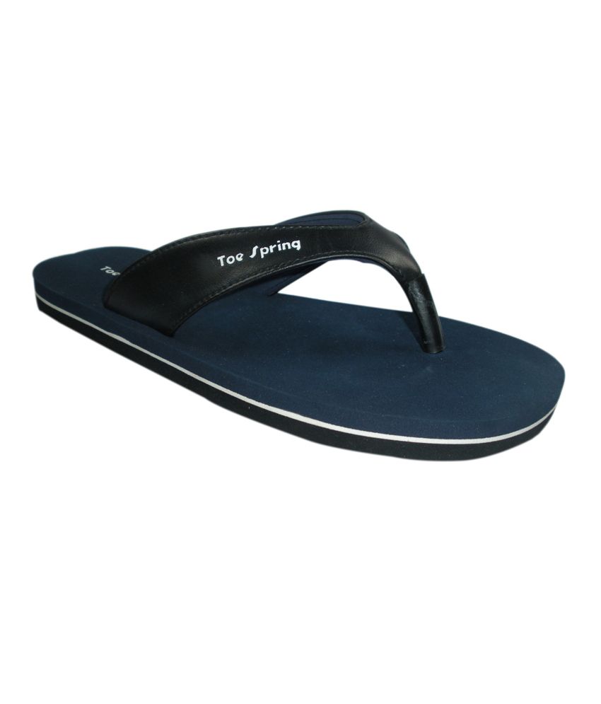 Toe Spring Blue Slippers For Men Price 