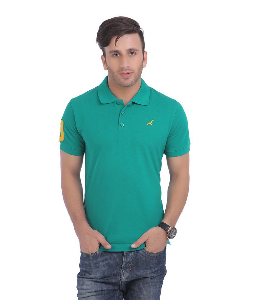 American Crew Polo Collar No.3 Applique Dark Green T-shirt - Buy ...