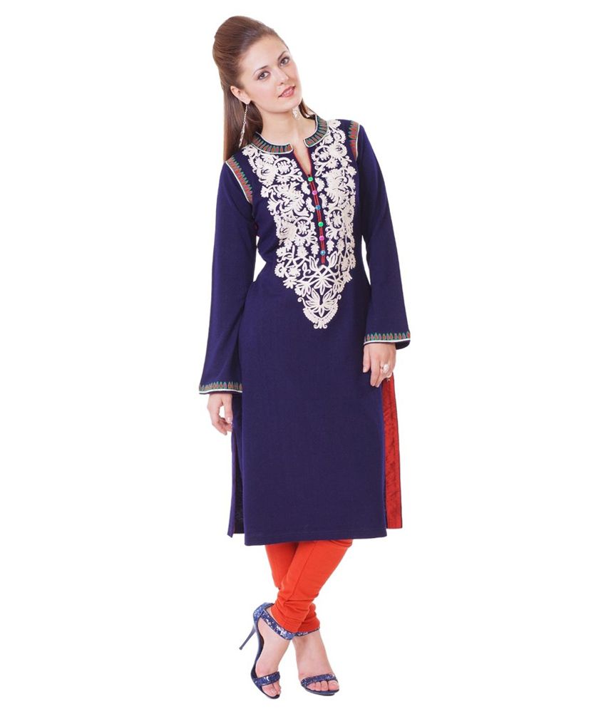 Purple Woolen Kurti - Buy Purple Woolen Kurti Online at Best Prices in ...