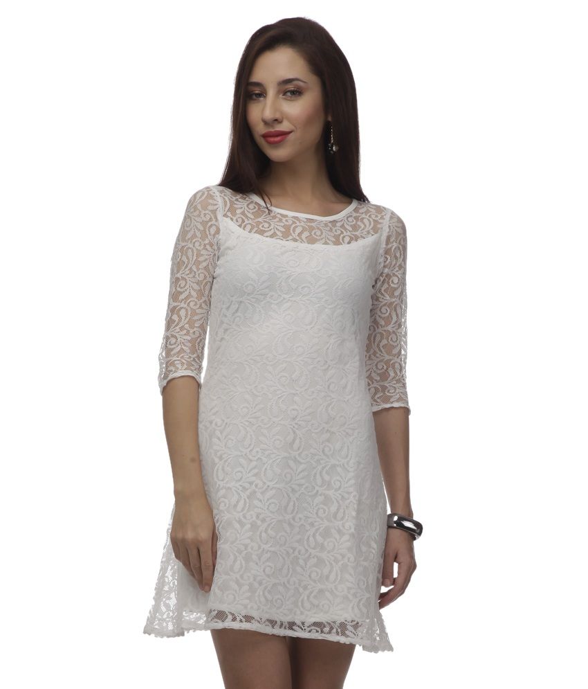 At499 White Polyester Dresses - Buy At499 White Polyester Dresses ...