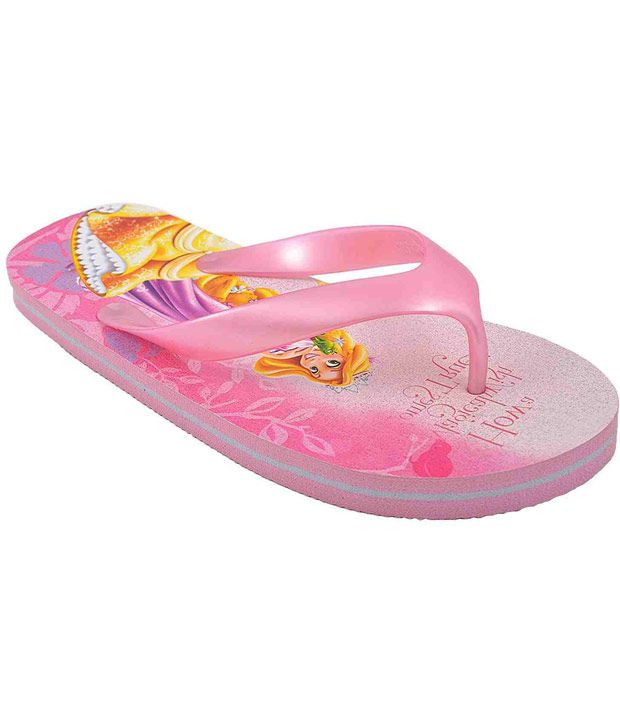 Disney Pink Faux Leather Slippers For Kids Price in India- Buy Disney ...