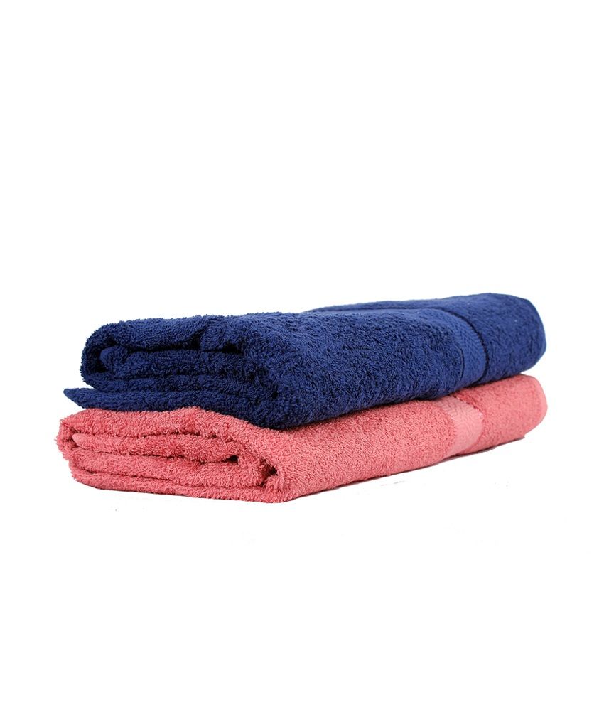 Trident Home Essentials Blush & Midnight Blue2 Pcs Men Bath Towels 