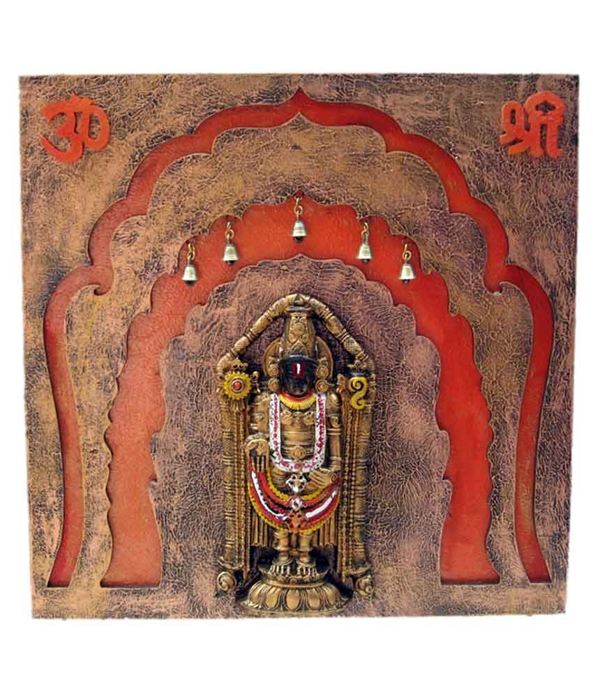 Krafthub Tirupati Balaji On Temple Style Plate With Orange Jali Background:  Buy Krafthub Tirupati Balaji On Temple Style Plate With Orange Jali  Background at Best Price in India on Snapdeal