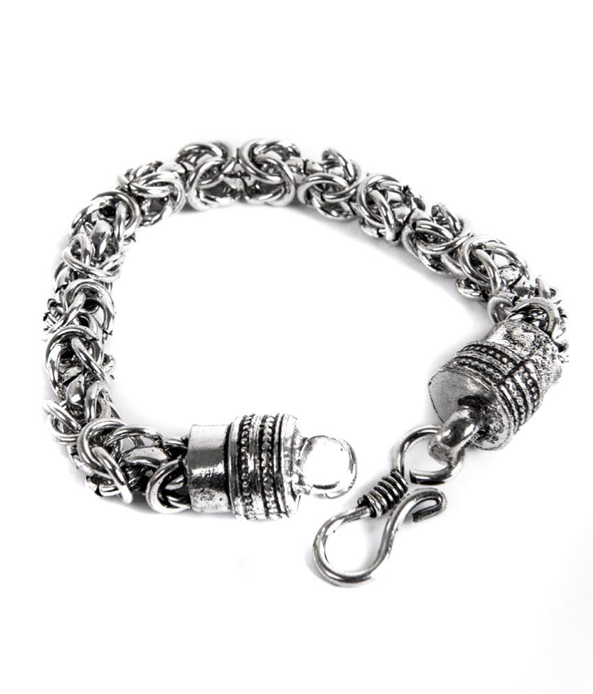 Taj Pearl Silver Oxidized Bracelets Stylish Chain Type: Buy Taj Pearl ...