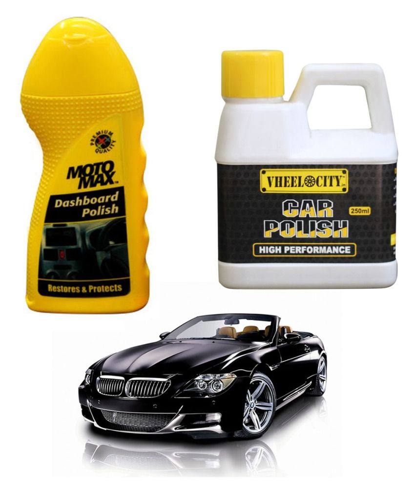 Moto Max Car Dashboard Polish 100ml + Vheelocityin Car Polish 250ml