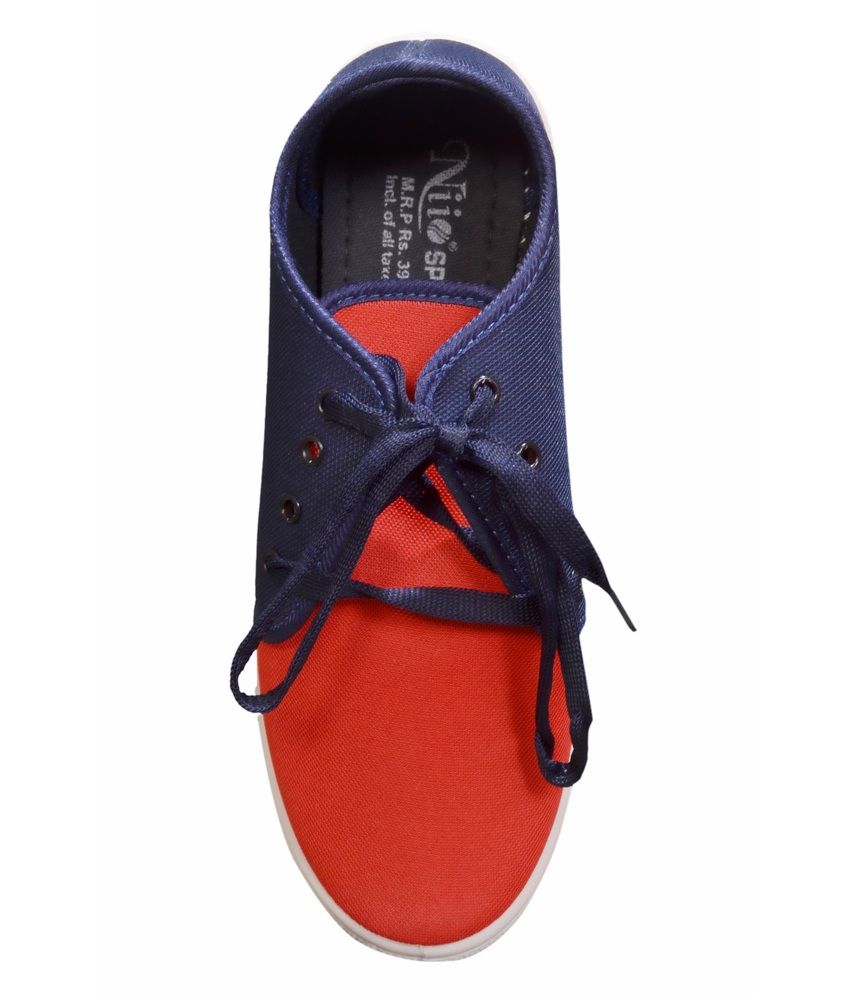 red blue shoes