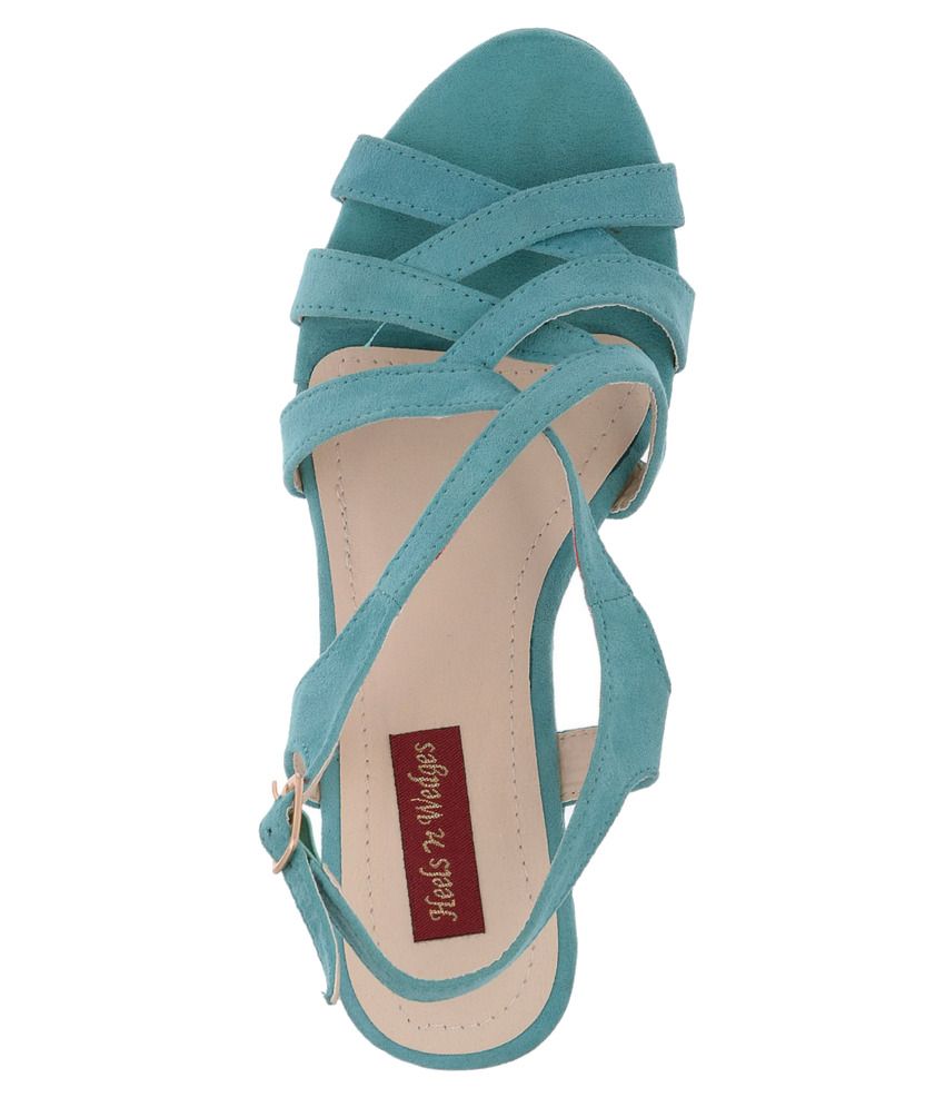 Heels N Wedges Turquoise Wedges Sandals Price in India- Buy Heels N Wedges Turquoise Wedges 