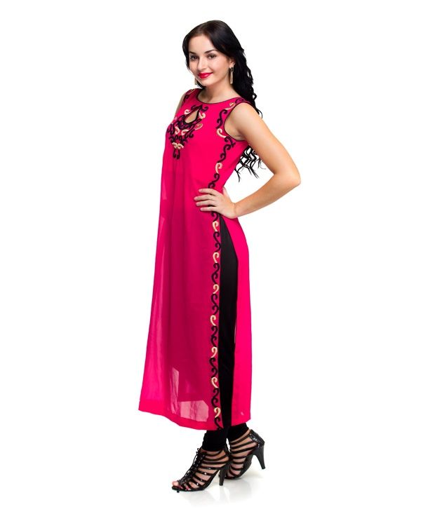 pink kurti with leggings