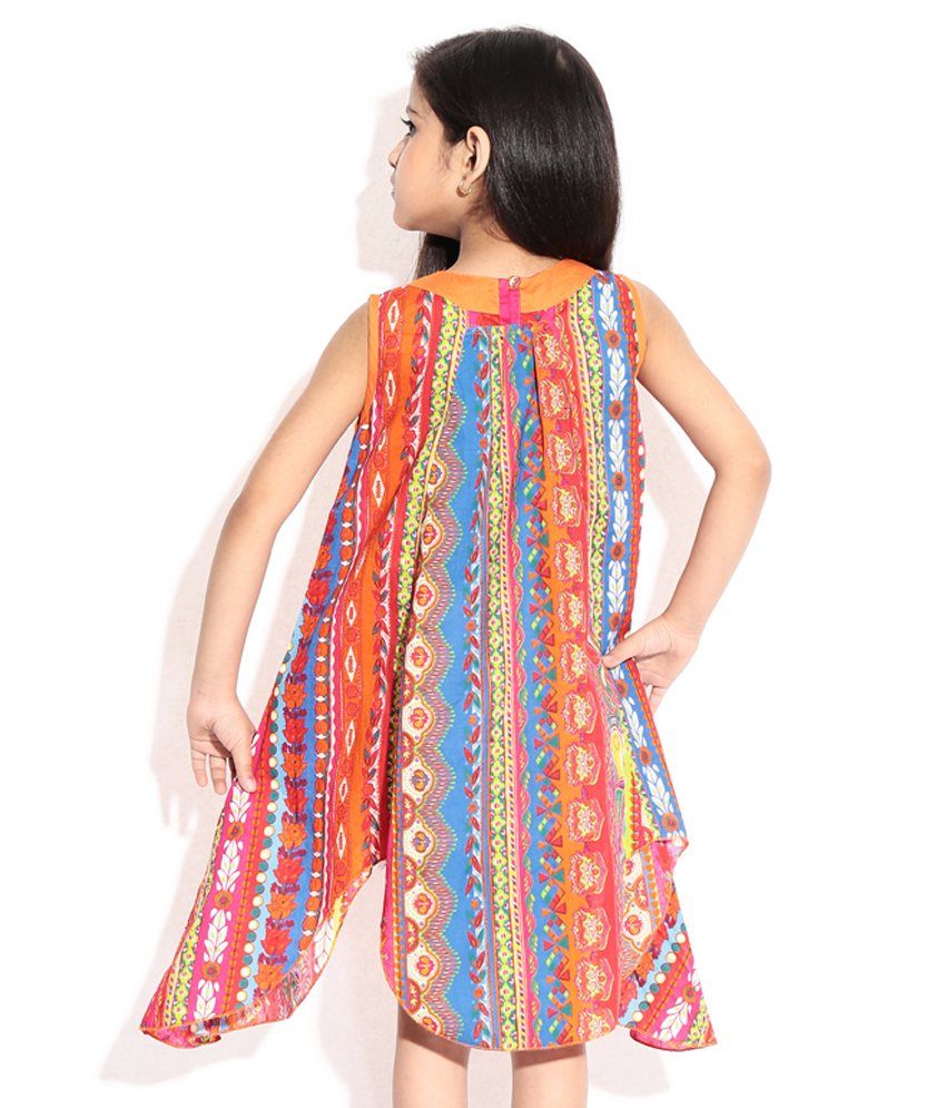 BIBA Sleeveless Multi Color Cotton Dress For Kids Buy BIBA Sleeveless Multi Color Cotton Dress