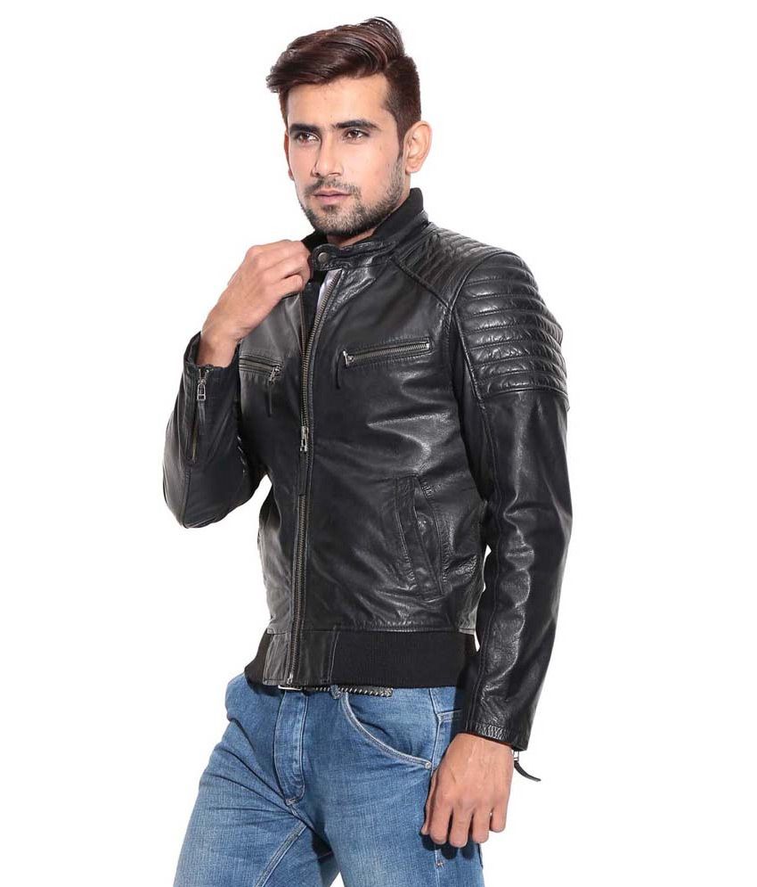 Bareskin Black Men's Leather Jacket - Buy Bareskin Black Men's Leather 