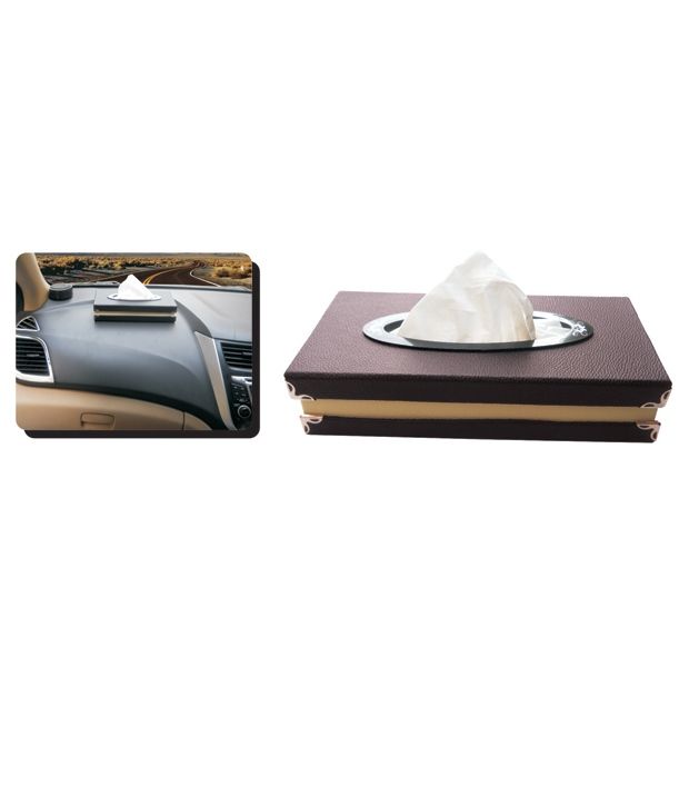 Car Vastra Car Tissue Dispenser Leatherite Brown Buy Car Vastra Car