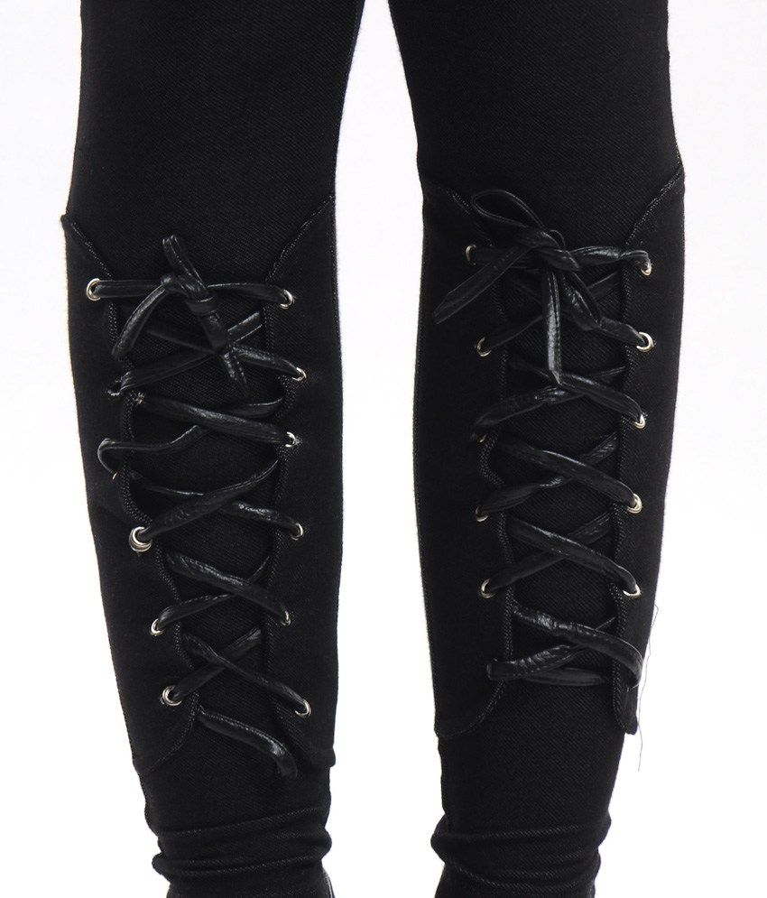 black cotton jeggings