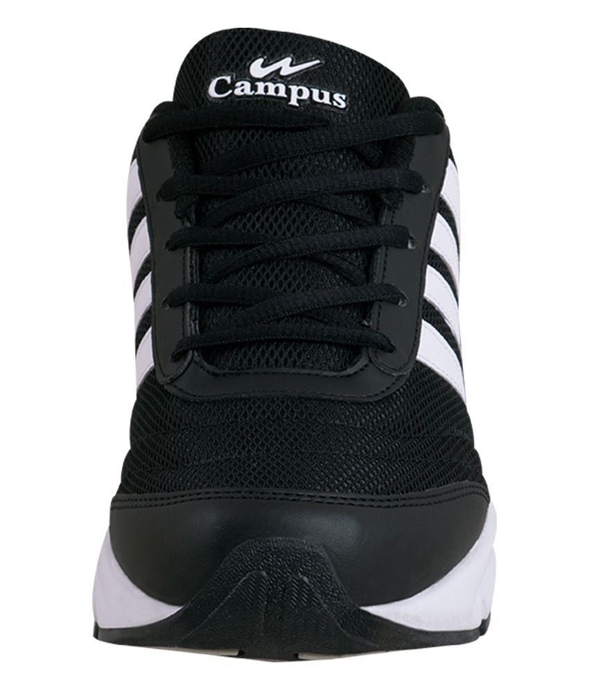 campus black sports shoes