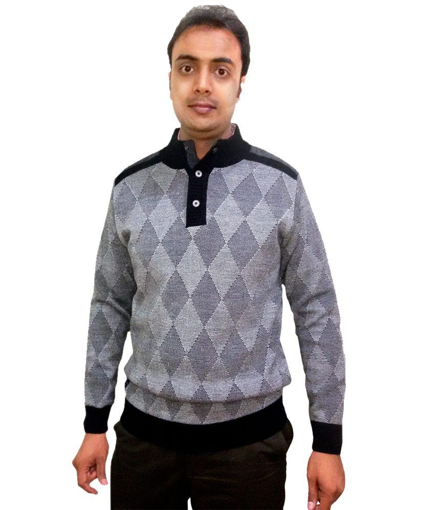 Consul Gray Woollen Round Neck Sweater 