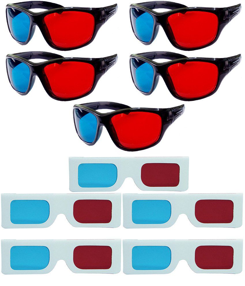 Buy Hrinkar Original Anaglyph 3d Glasses Red And Cyan 5 Plastic 5 Paper Offer 3d Glass