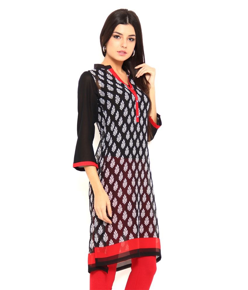 Soch Chiffon Geometric Kurti - Buy Soch Chiffon Geometric Kurti Online ...