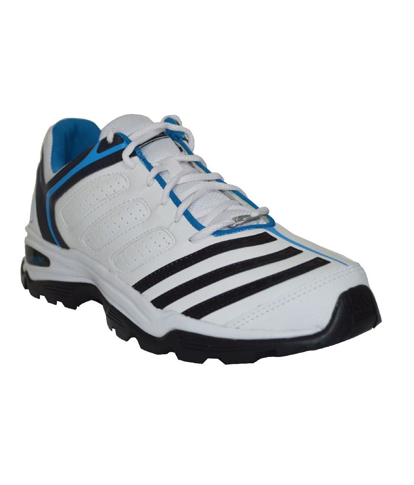 Adidas White & Blue Synthetic Leather Sport Shoes Price in India- Buy ...