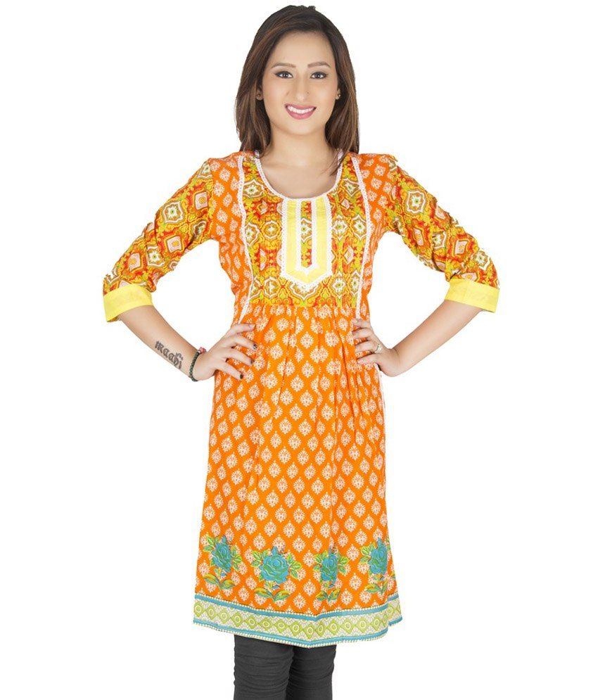 katha work kurti design