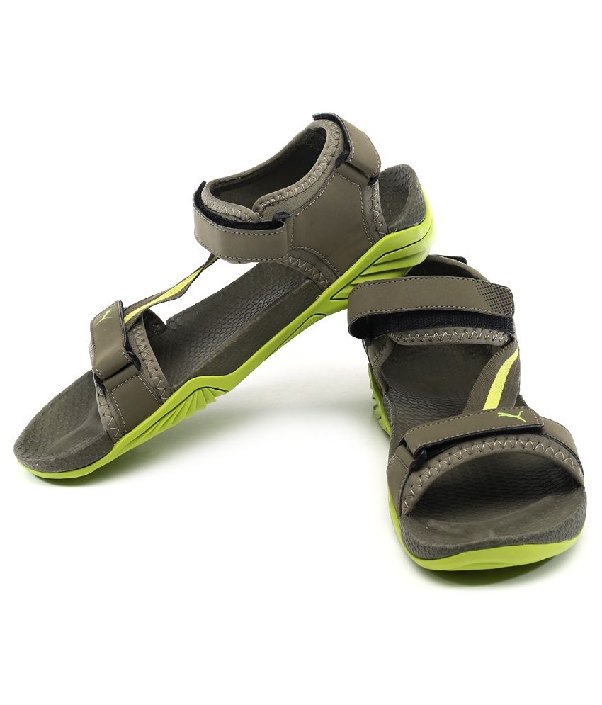 puma green floater sandals