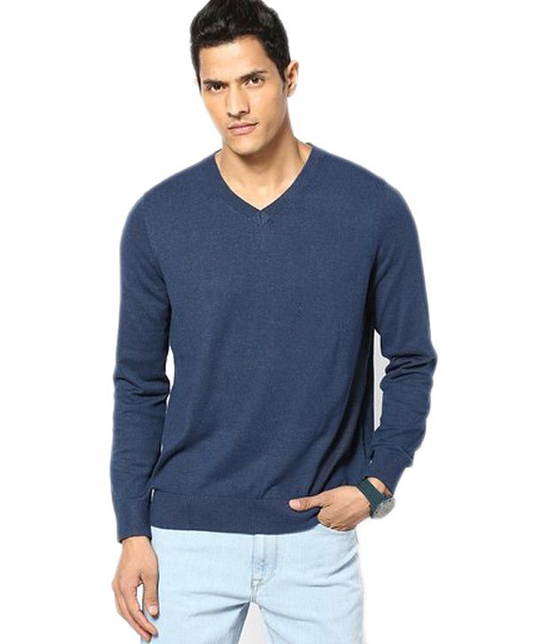 Angelo Litrico Navy Blue V Neck Sweater - Buy Angelo Litrico Navy Blue ...