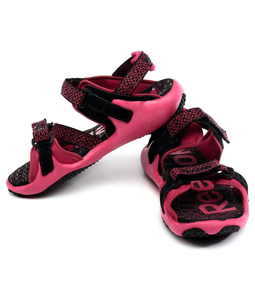 reebok pink floater sandals