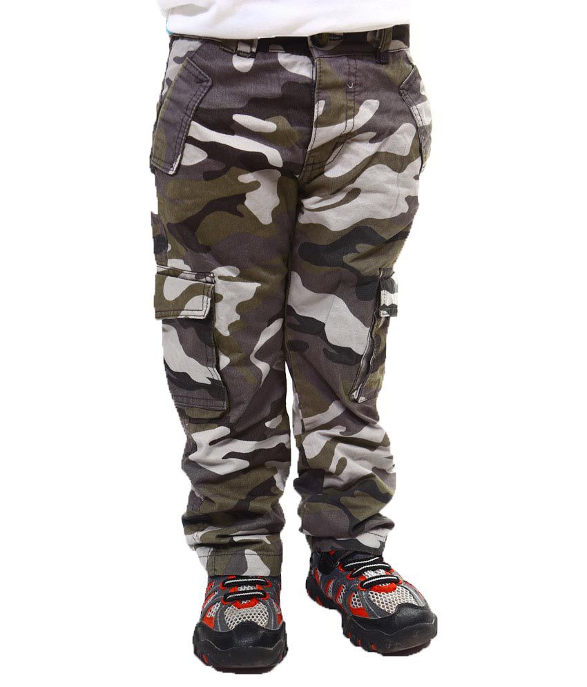 Bio Kid Military Green Cotton Full Cargo Pant - 1 Pc Pack - Buy Bio Kid ...