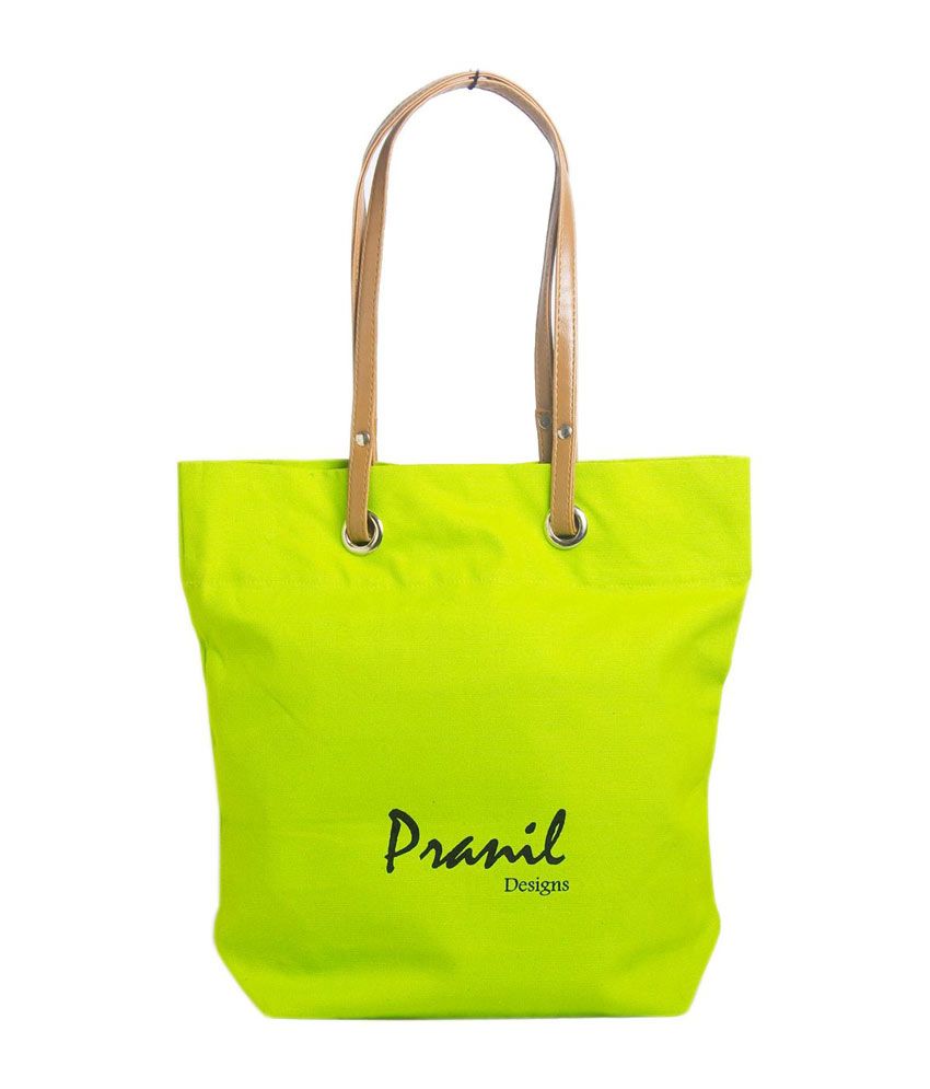 Pranil Designs Green Hand Painted Canvas Tote Bag - Buy Pranil Designs ...