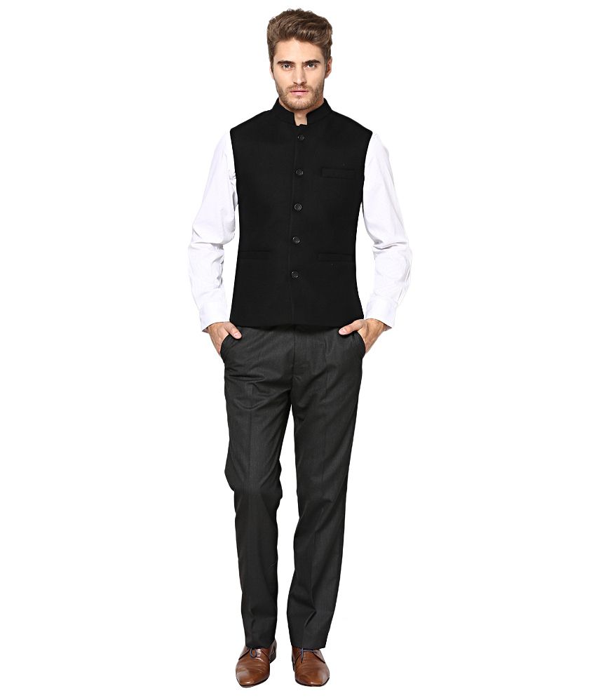 Black Semi-formal Waist Coat - Buy Black Semi-formal Waist Coat Online ...